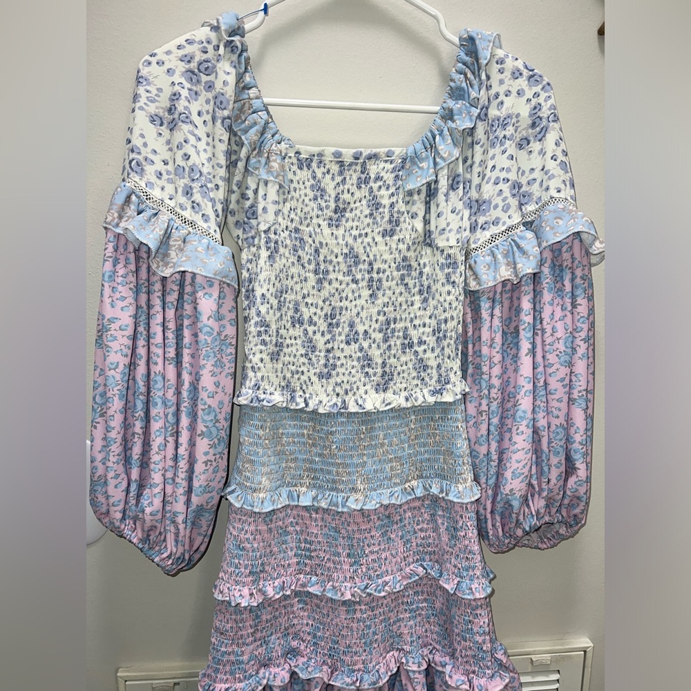 *sold*Yvonne & Love Boho Ruffled Tiered Mini Dress - Picture 9 of 11